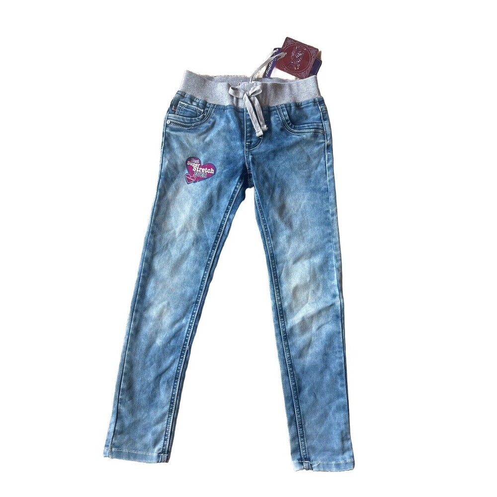 NWT Vigoss Girls Sz 7 Denim Jeans Leggings Knit Waistband Super Stretch NEW